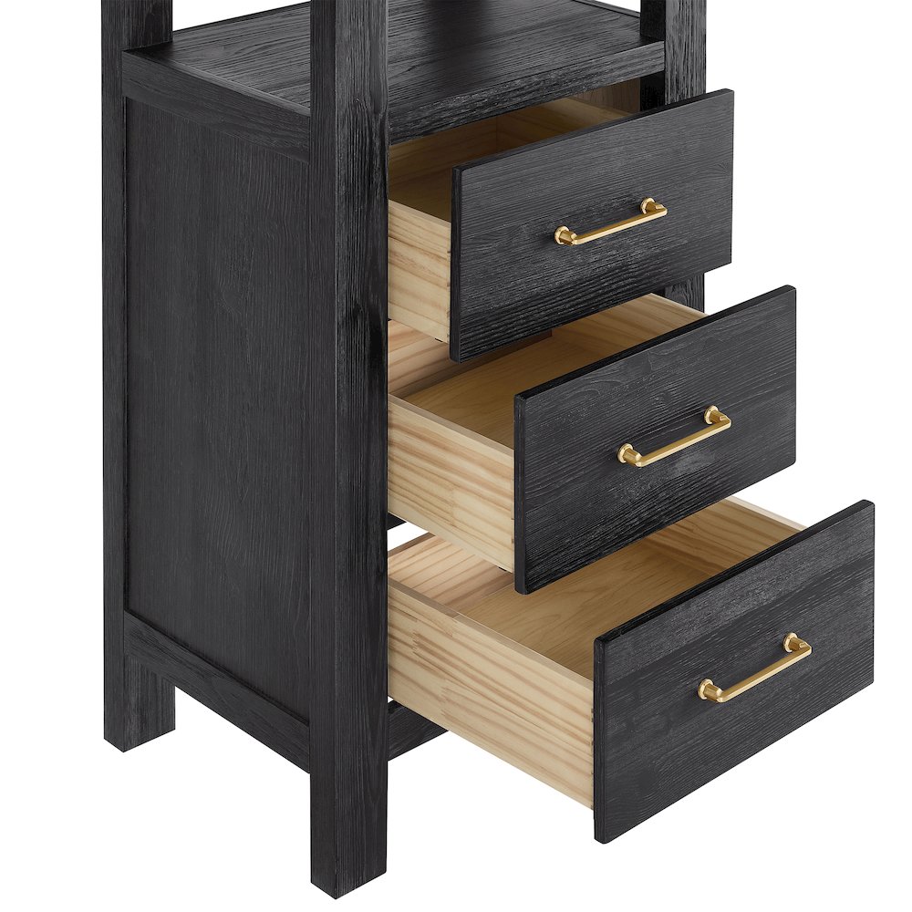 León 22in. Black Storage Cabinet for Bathroom, Kitchen and Living Room. Picture 6