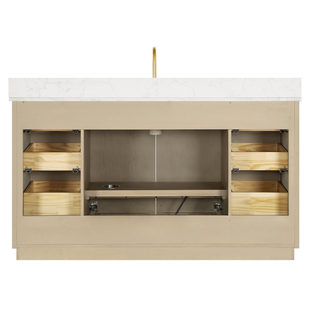 Oza 60M" Free-standing Double Bath Vanity in Aged Natural Oak. Picture 16
