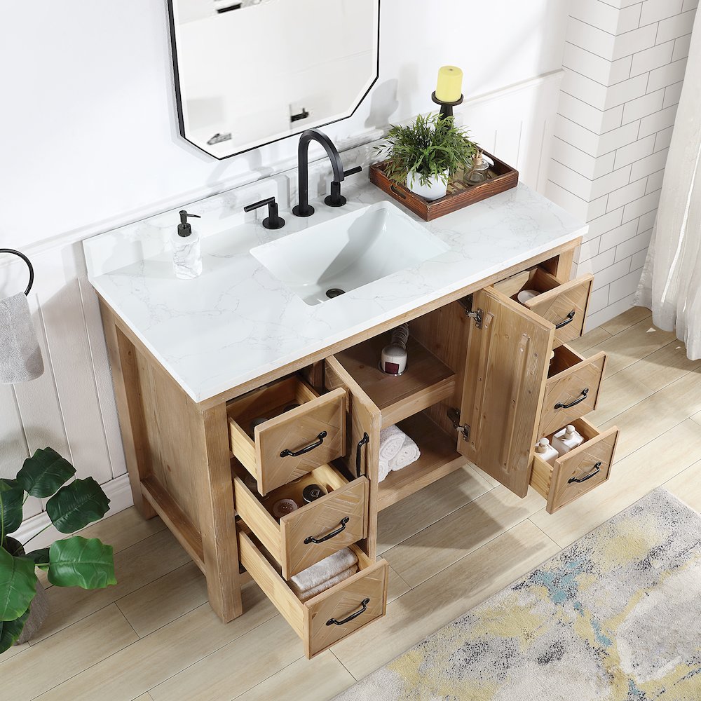 Javier 48" Free-standing Single Bath Vanity in Spruce Antique Brown. Picture 6