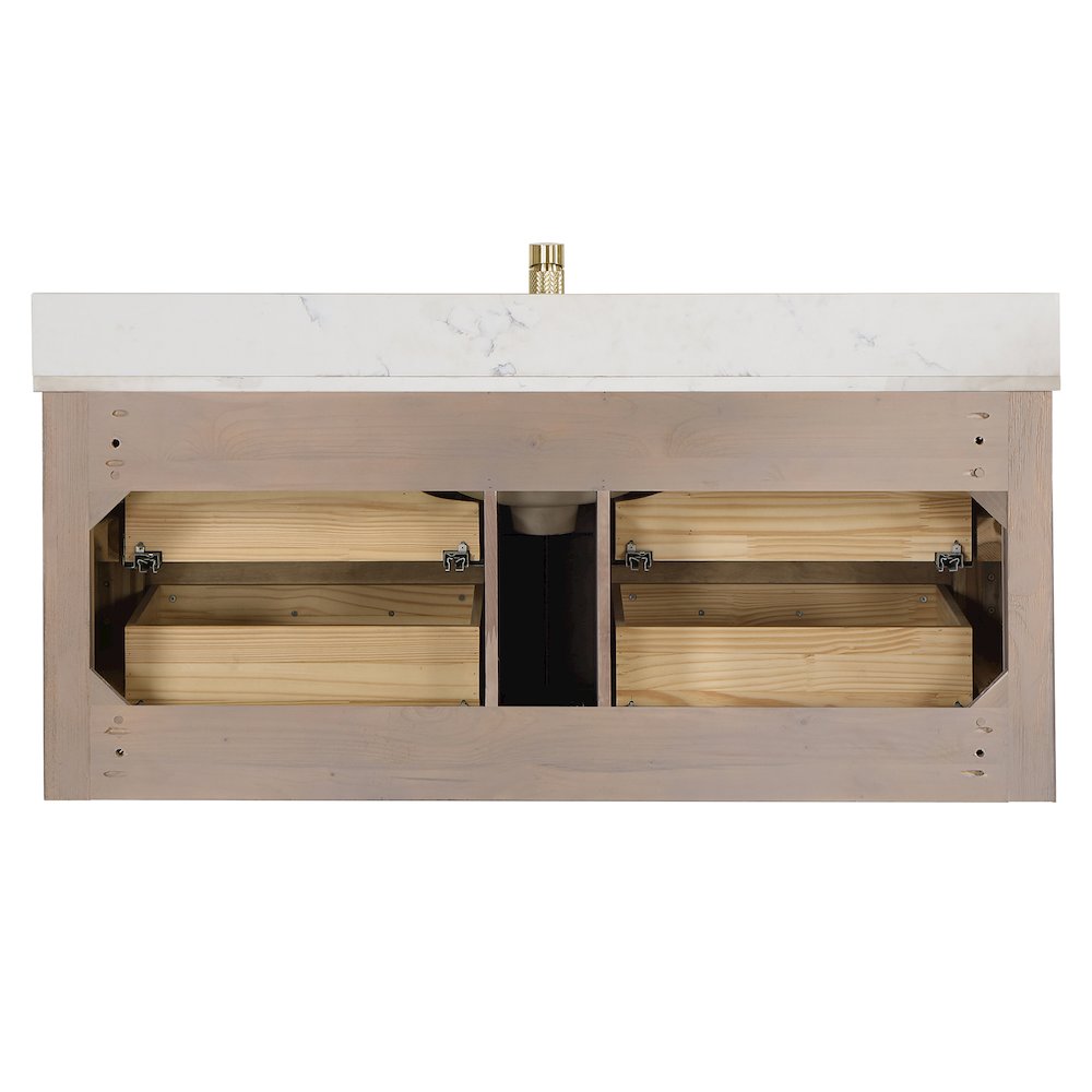 Cristo 48" Floating Single Bath Vanity in Aged Dark Brown Oak. Picture 15