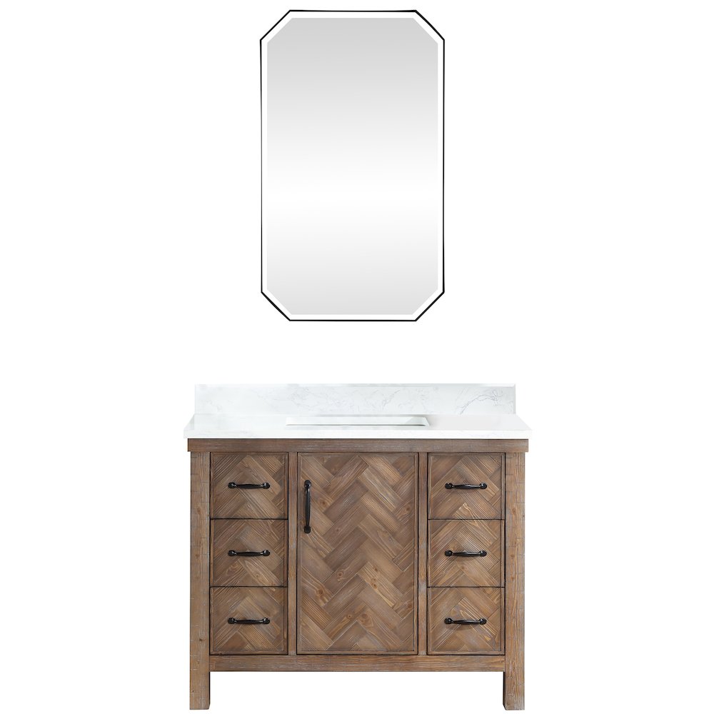 Javier 42" Free-standing Single Bath Vanity in Spruce Antique Gray. Picture 2
