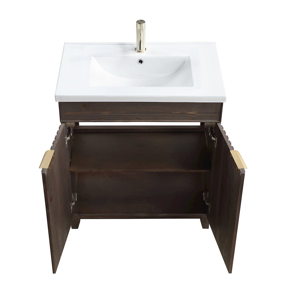Palos 30" Free-standing Single Bath Vanity in Spruce Aged Brown. Picture 10
