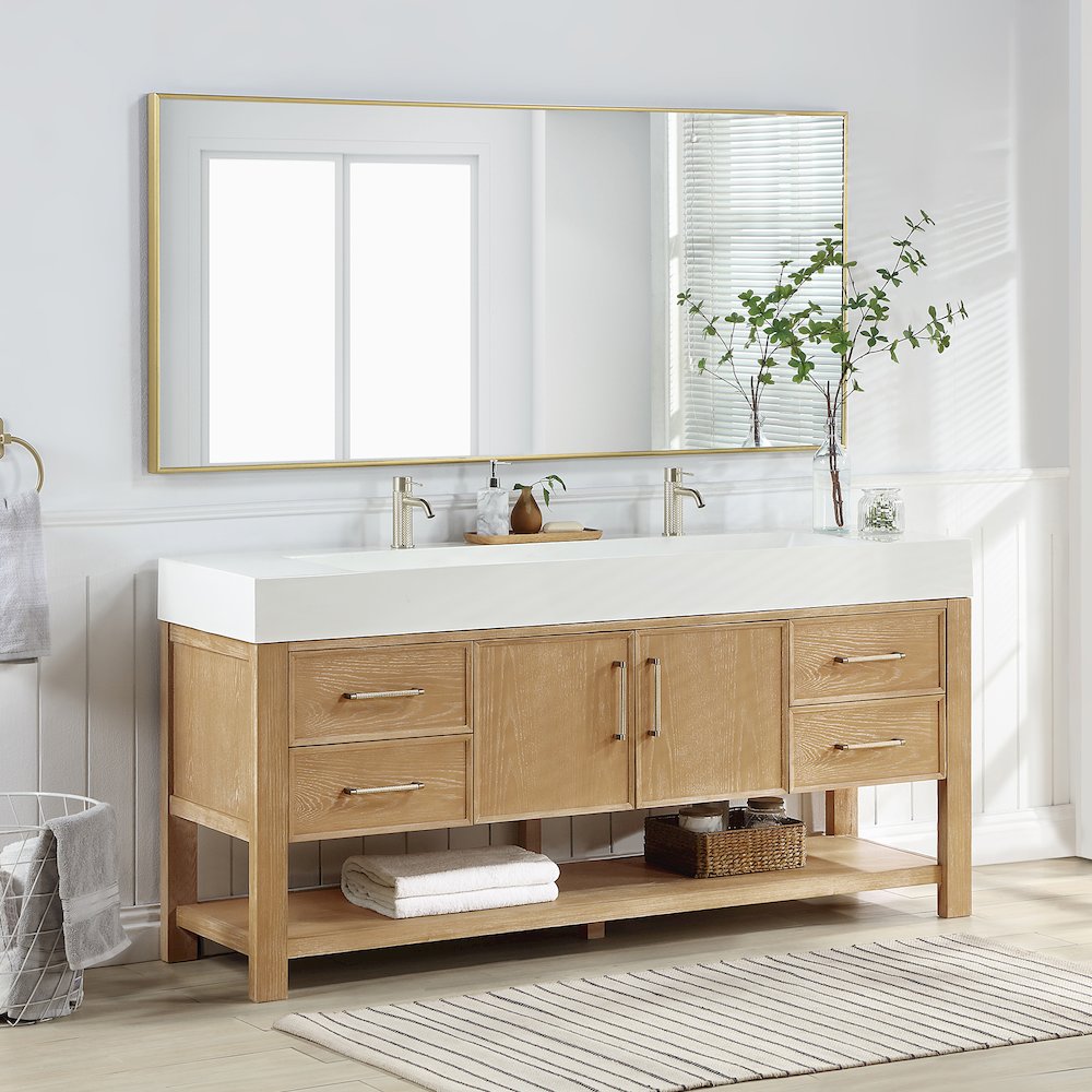 Vera 72" Free-standing Single Bath Vanity in Washed Ash Grey. Picture 4