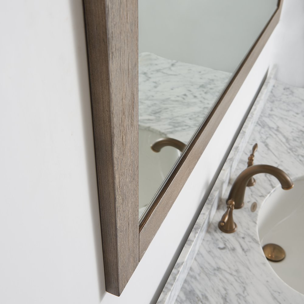 Cortes 48" Rectangular Bathroom Vanity Barndoor Wall Mount Mirror in Grey. Picture 6