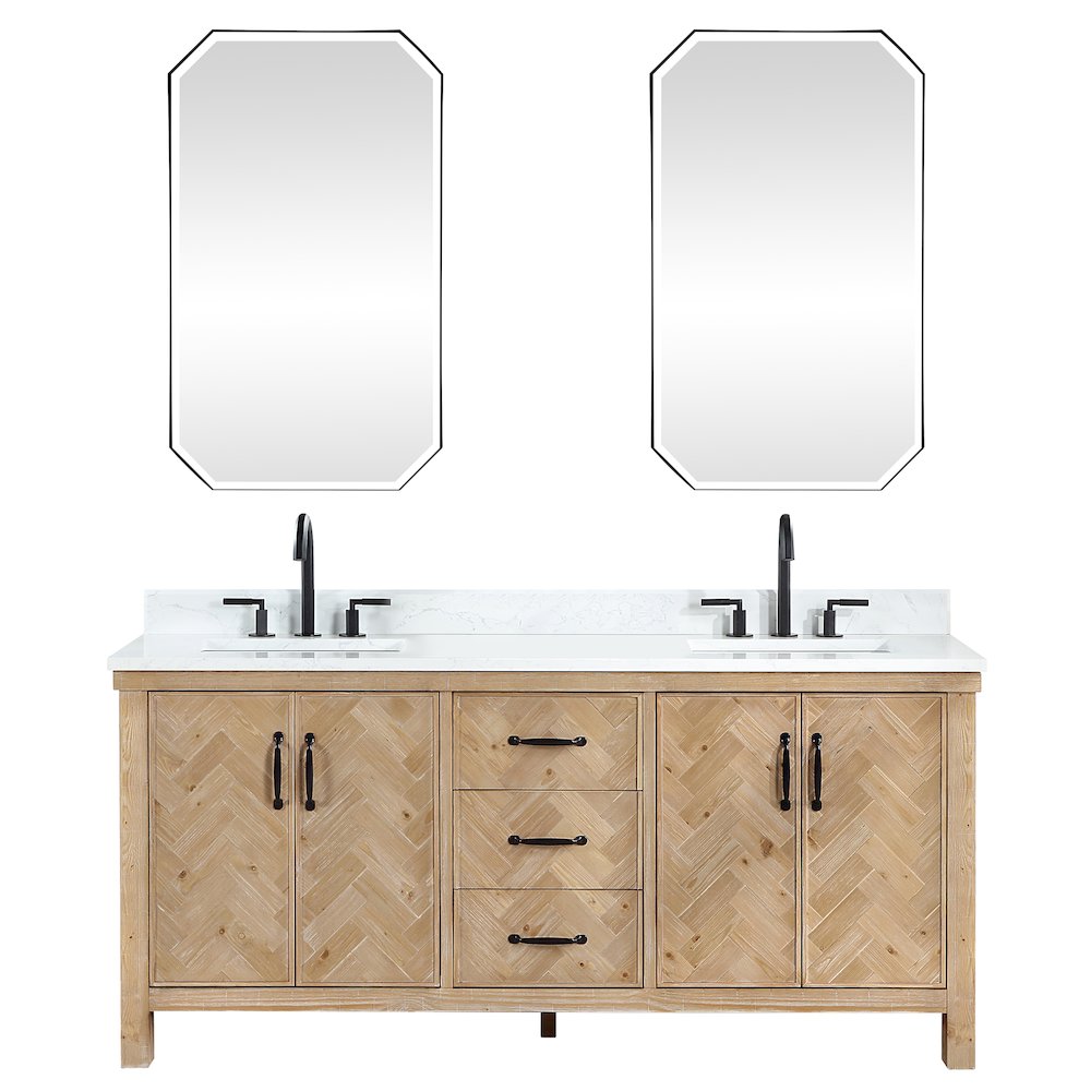 Javier 72" Free-standing Double Bath Vanity in Spruce Antique Brown. Picture 1