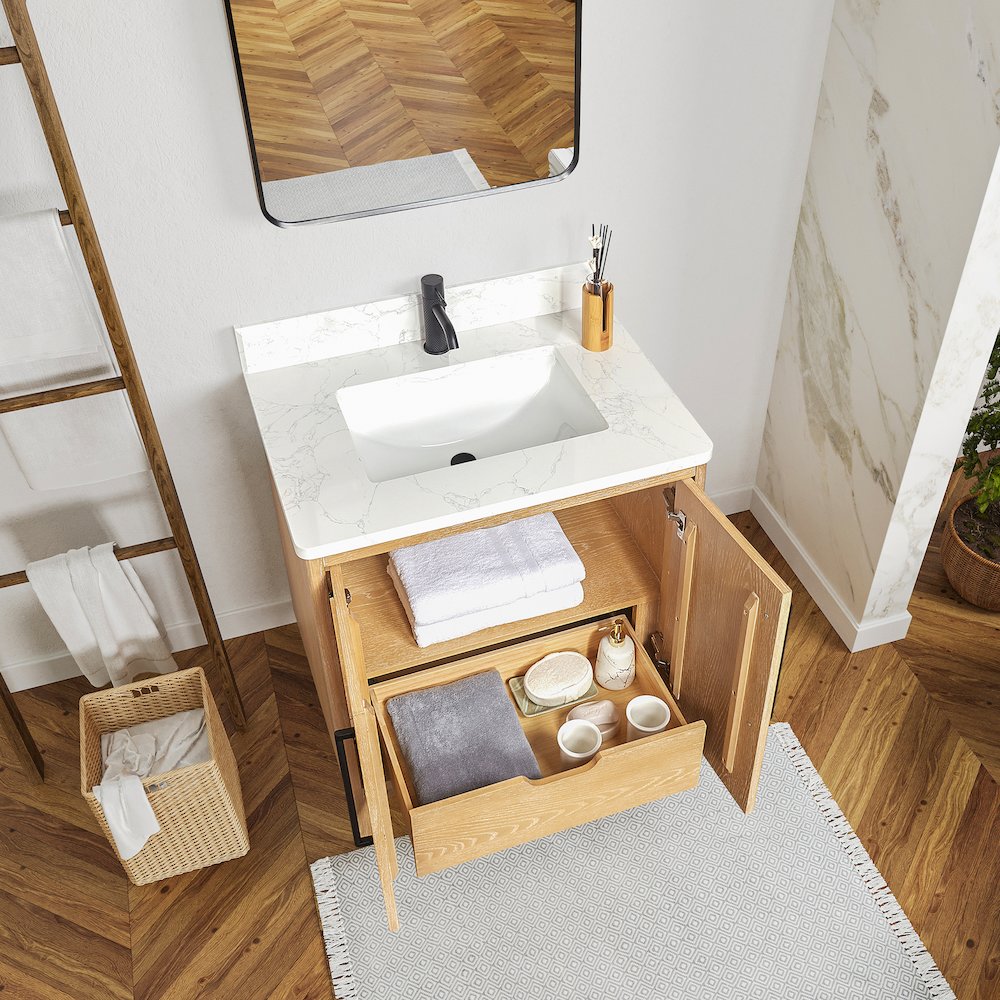 Gara 30" Free-standing Single Bath Vanity in Washed Ash Grey. Picture 9