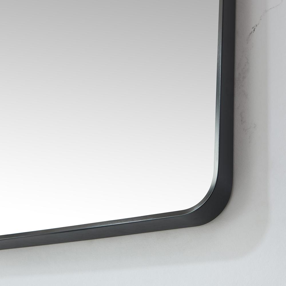 Mutriku 24 in. W x 36 in. H Rectangle Metal Wall Mirror in Brushed Black. Picture 5