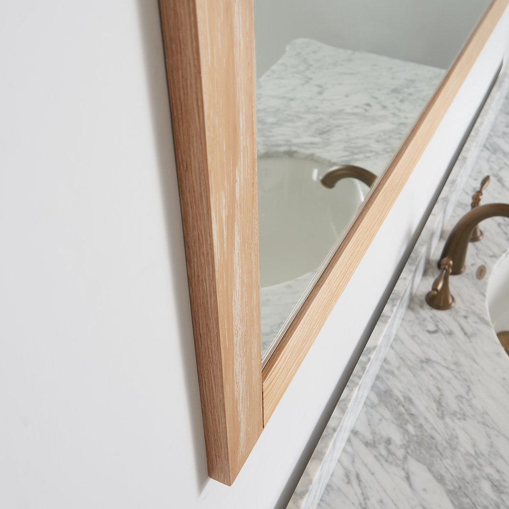 Cortes 48" Rectangular Bathroom Vanity Barndoor Wall Mount Mirror in Pine. Picture 6