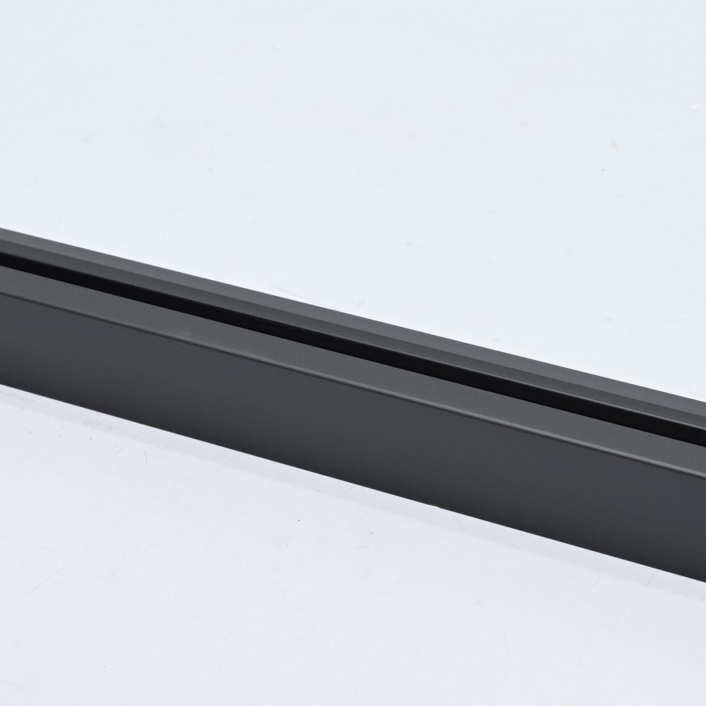 Arcos 34" W x 74" H Framed Fixed Glass Panel in Matte Black. Picture 6