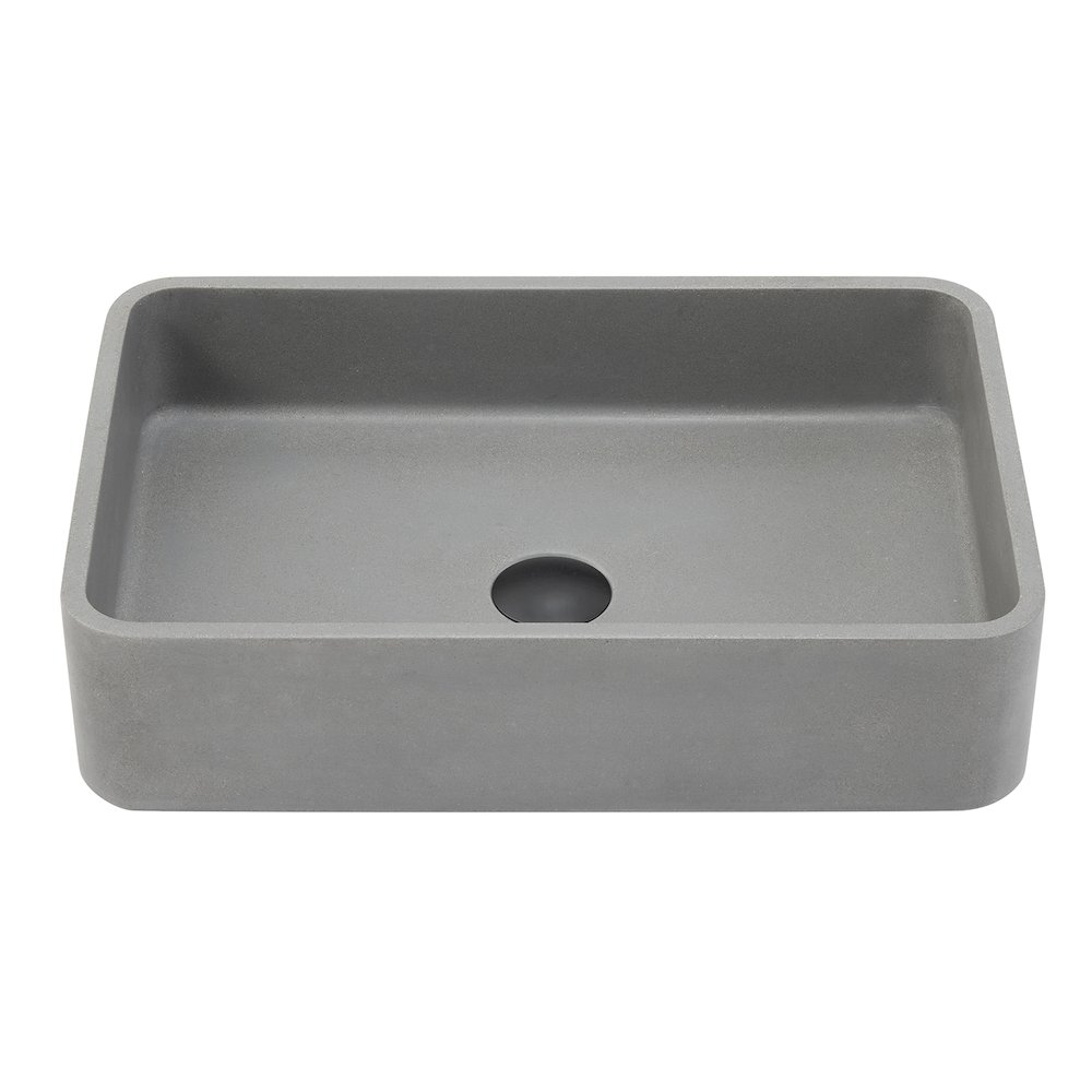 Vinnova Avila Grey Concrete Rectangular Vessel Bathroom Sink. Picture 1