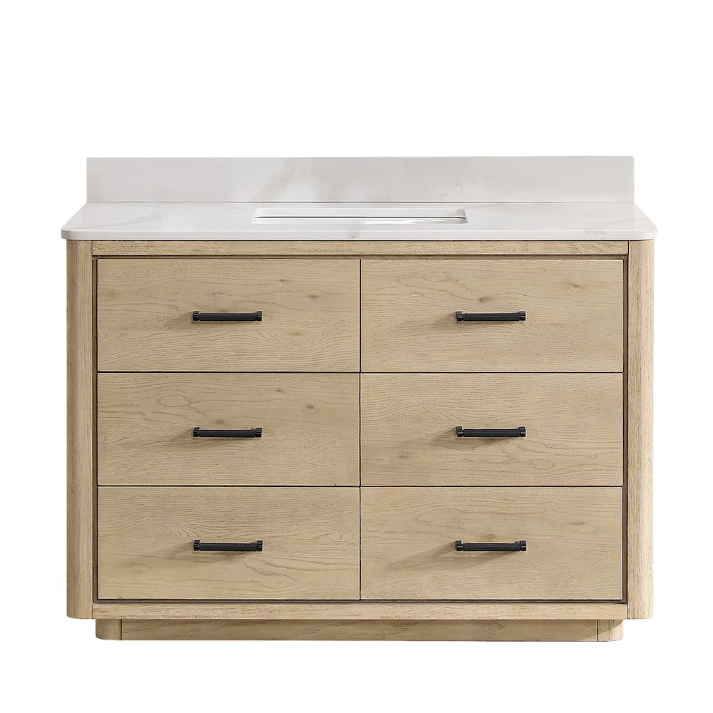 Porto 48" Free-standing Single Bath Vanity in Aged Natural Oak. Picture 2