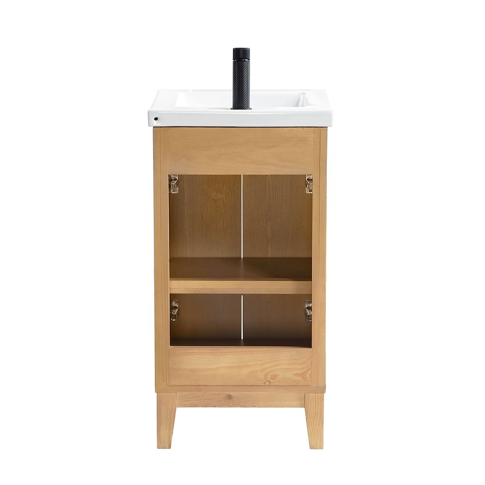 Palos 18" Free-standing Single Bath Vanity in Fir Wood Brown. Picture 13