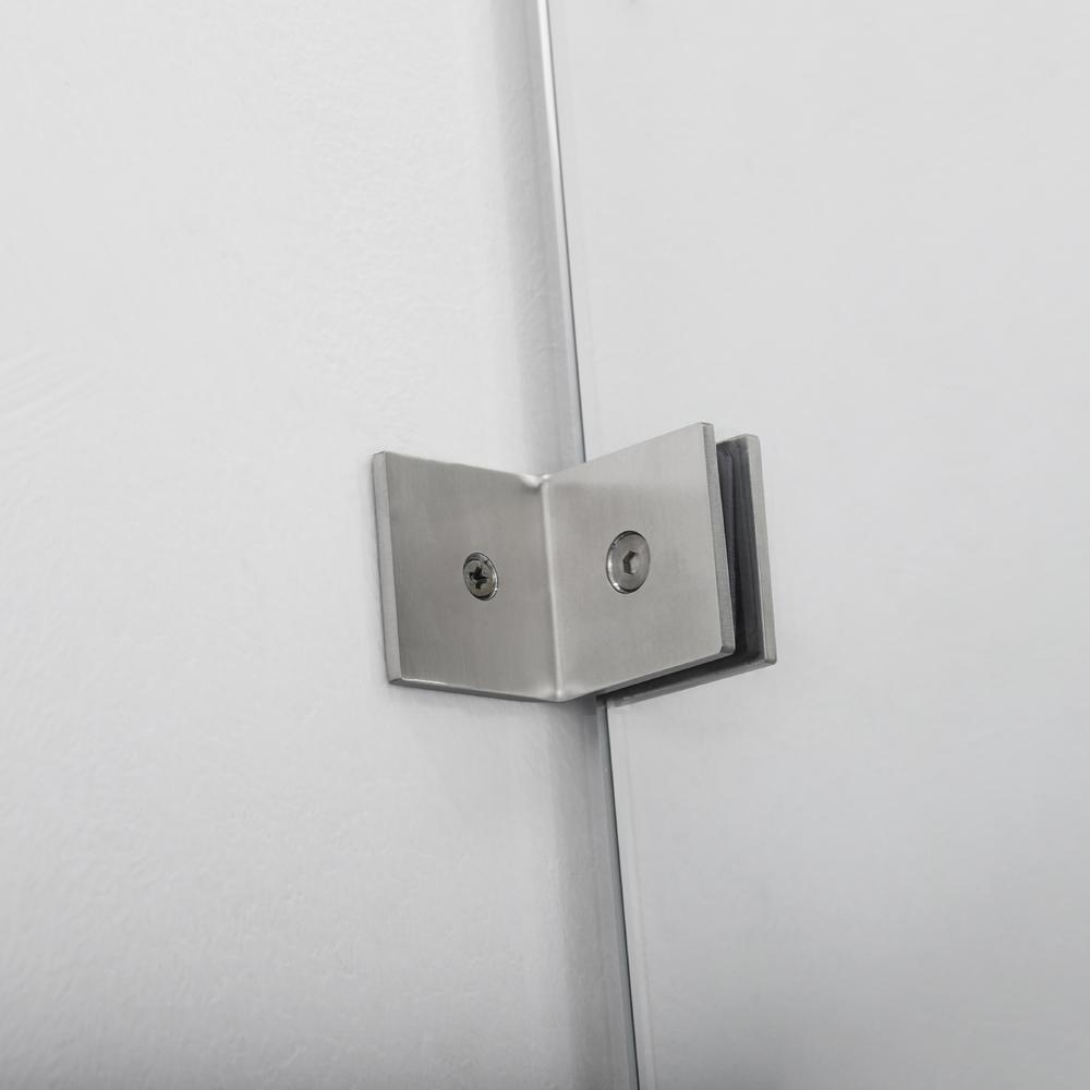 Rectangle Single Sliding Frameless Shower Enclosure in Brushed Nickel. Picture 6