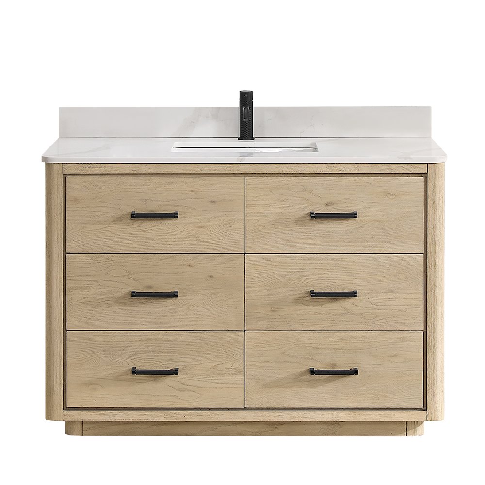 Porto 48" Free-standing Single Bath Vanity in Aged Natural Oak. Picture 1