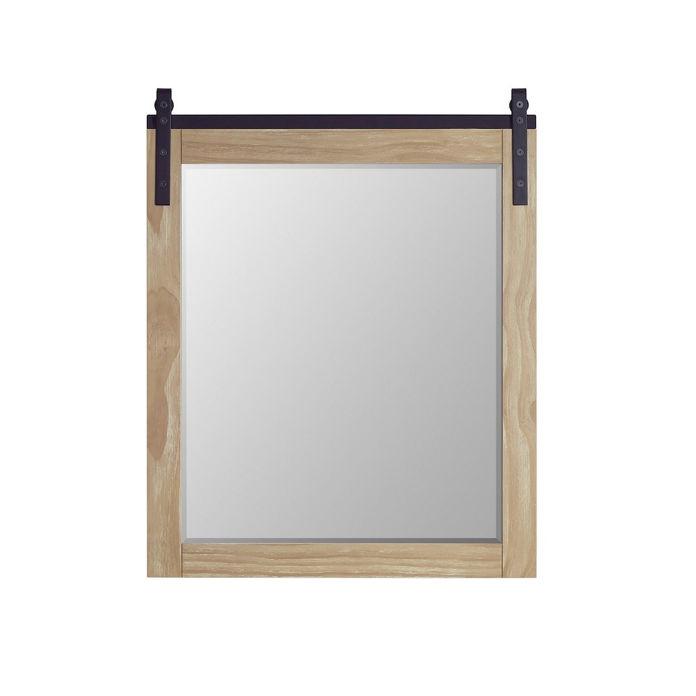 Cortes 32" Rectangular Bathroom Vanity Barndoor Wall Mount Mirror in Pine. Picture 1