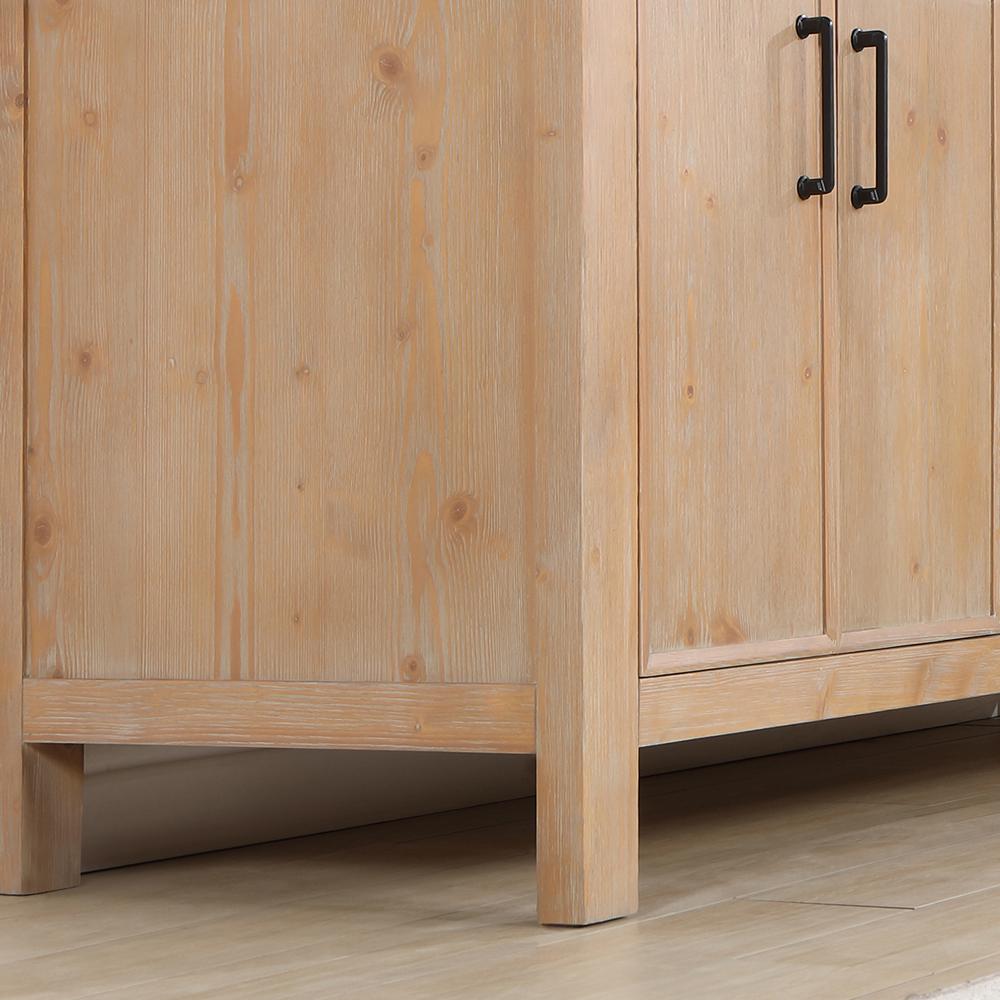 Free-standing Double Bathroom Vanity with Composite top in Lightning White. Picture 14