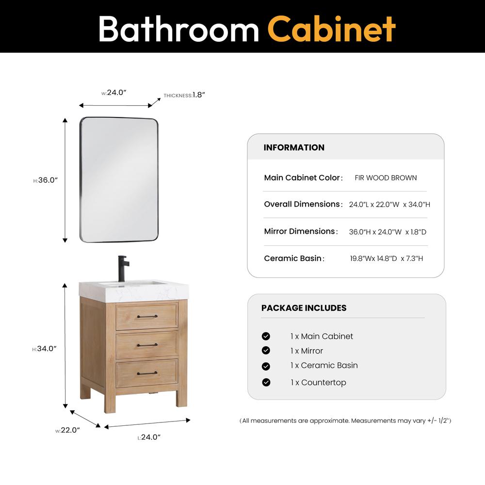 Free-standing Single Bathroom Vanity with Composite top and Mirror. Picture 12