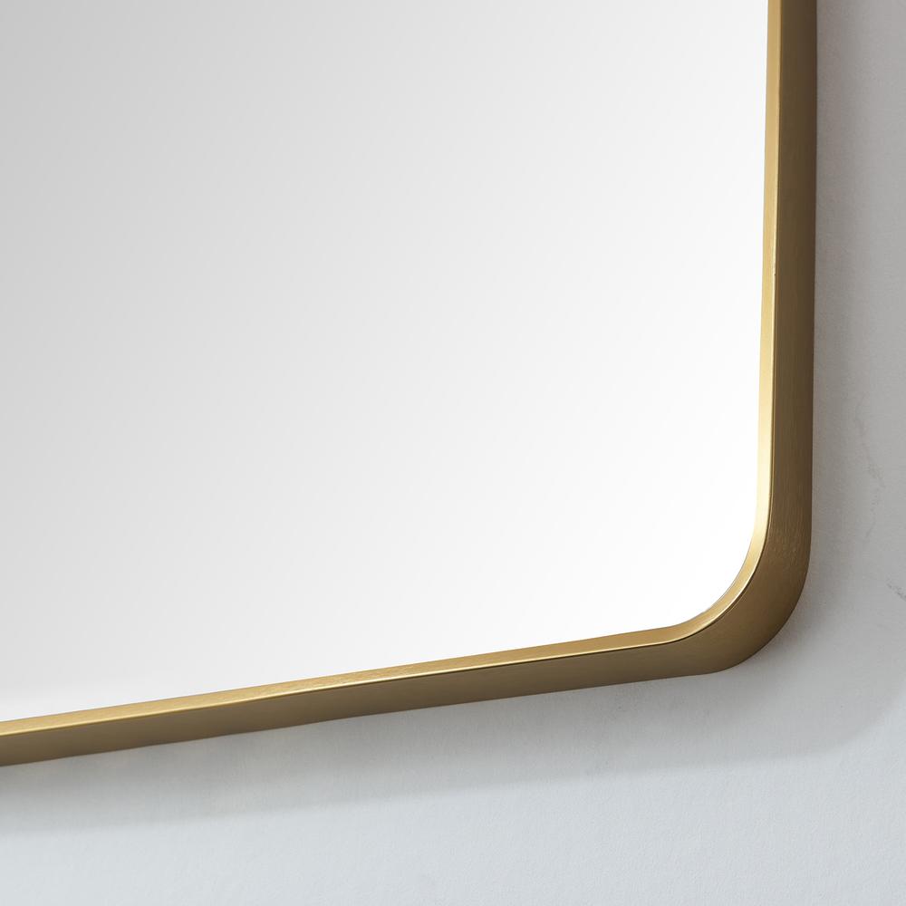Mutriku 32 in. W x 36 in. H Rectangle Metal Wall Mirror in Brushed Gold. Picture 5