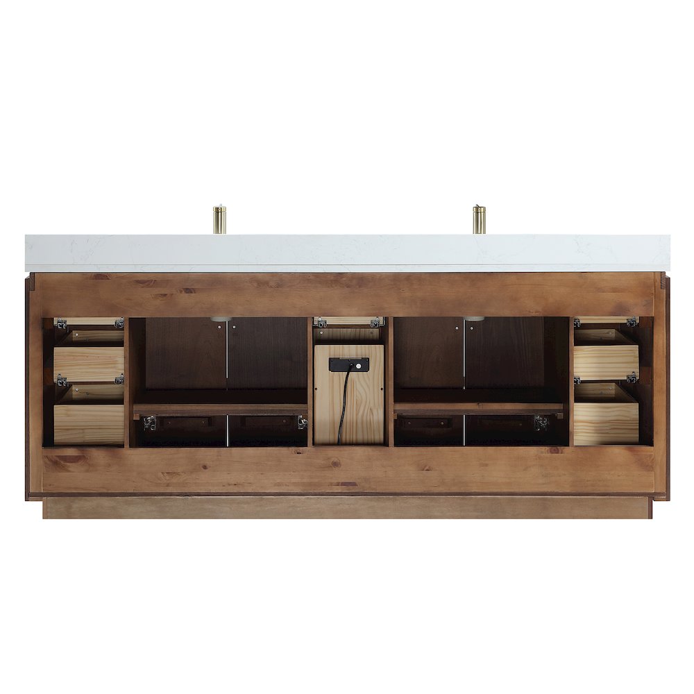 San 84" Free-standing Double Bath Vanity in Natural Walnut. Picture 14