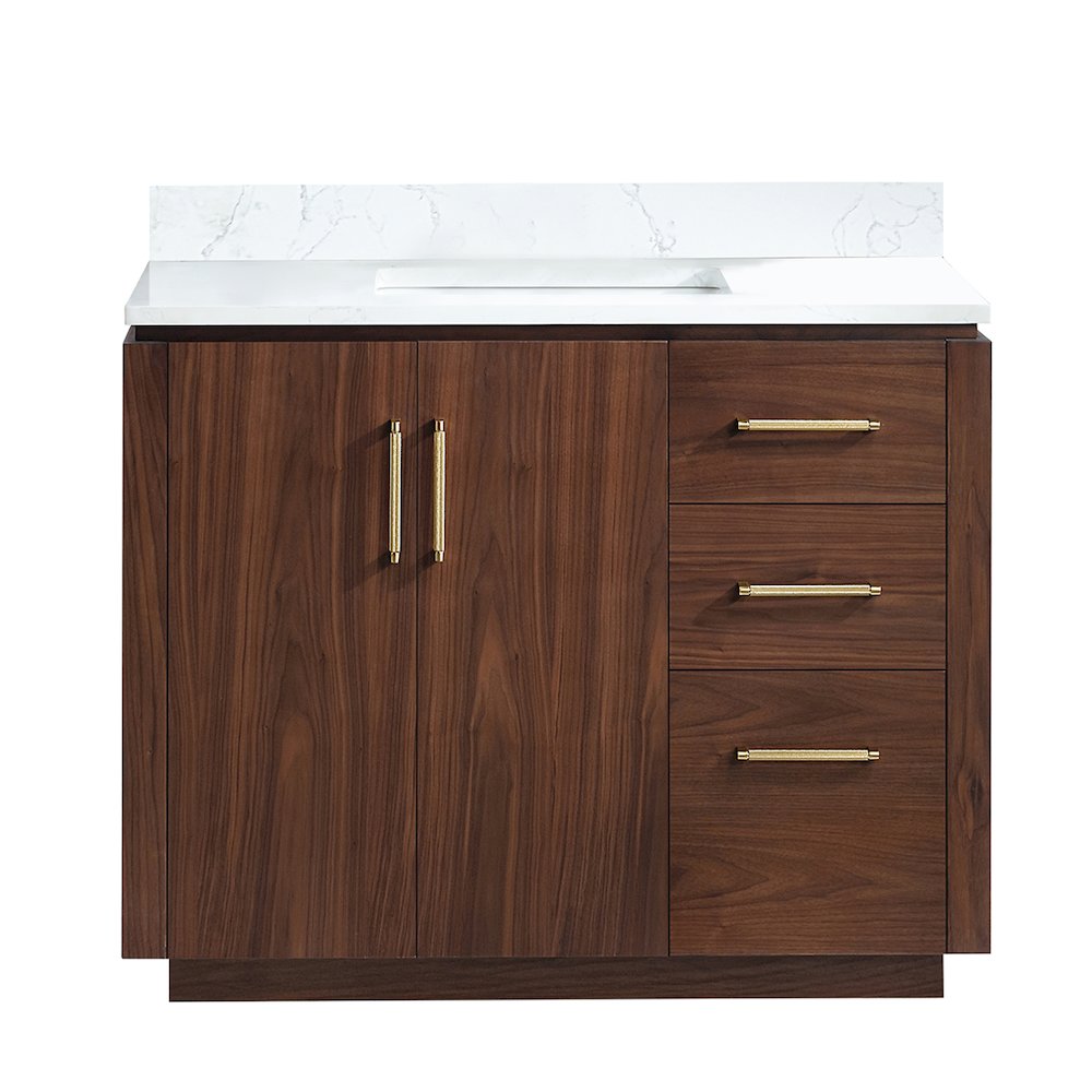 San 42" Free-standing Single Bath Vanity in Natural Walnut. Picture 2