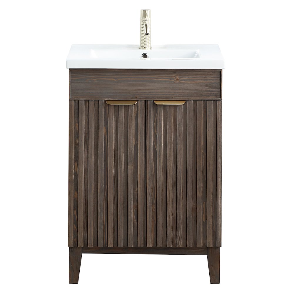 Palos 24" Free-standing Single Bath Vanity in Spruce Aged Brown. Picture 1