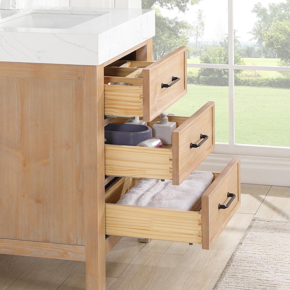 Free-standing Single Bathroom Vanity with Composite top and Mirror. Picture 6