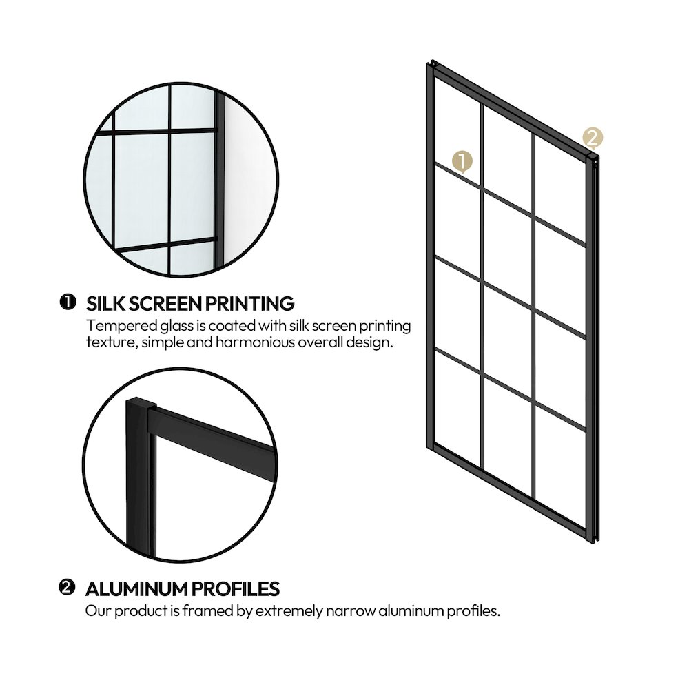 Bathtub Screen Frameless Glass Shower Door Tempered Glass Shower Panel. Picture 4