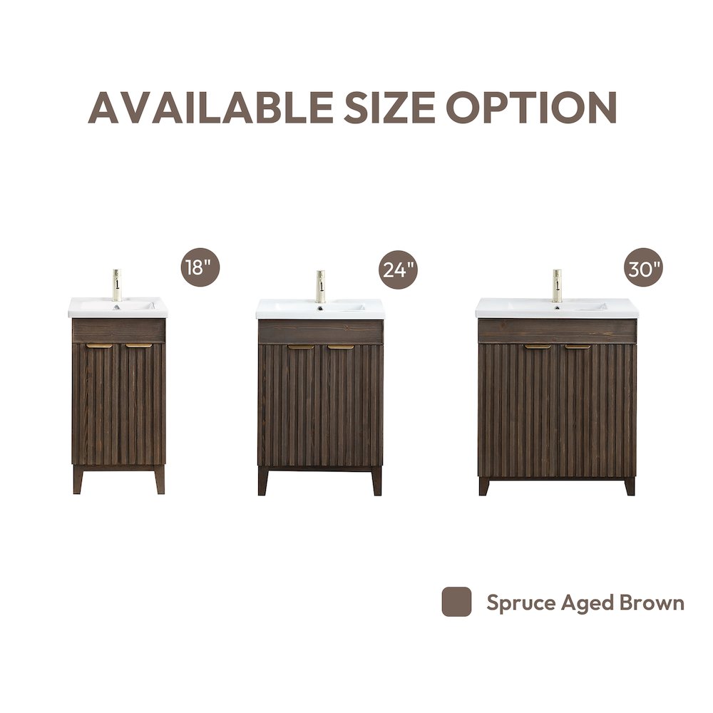 Palos 30" Free-standing Single Bath Vanity in Spruce Aged Brown. Picture 15