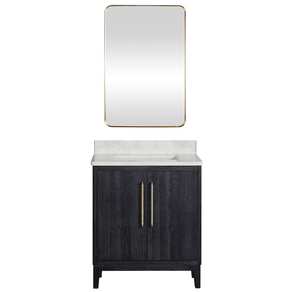 Gara 30" Free-standing Single Bath Vanity in Fir Wood Black. Picture 2