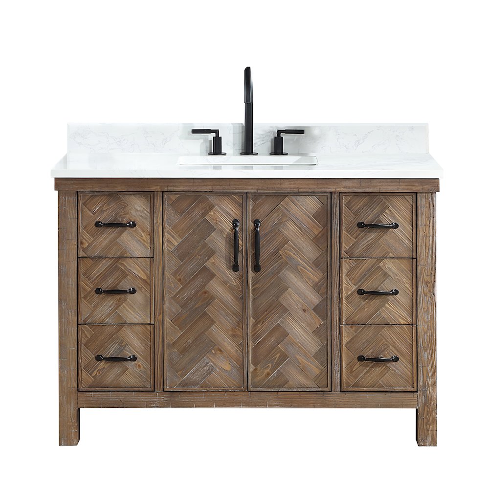 Javier 48" Free-standing Single Bath Vanity in Spruce Antique Gray. Picture 2