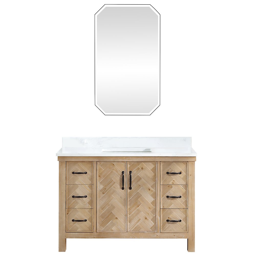 Javier 48" Free-standing Single Bath Vanity in Spruce Antique Brown. Picture 1