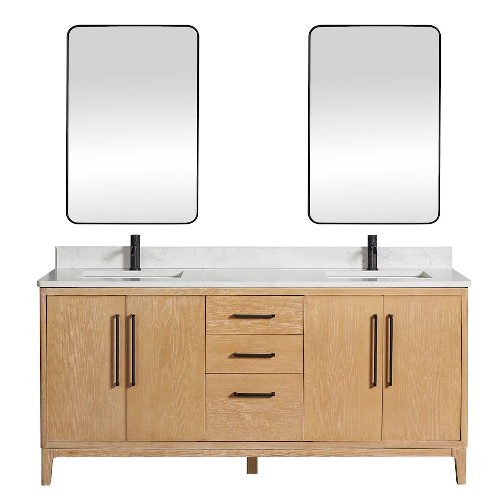 Gara 72" Free-standing Double Bath Vanity in Washed Ash Grey. Picture 1