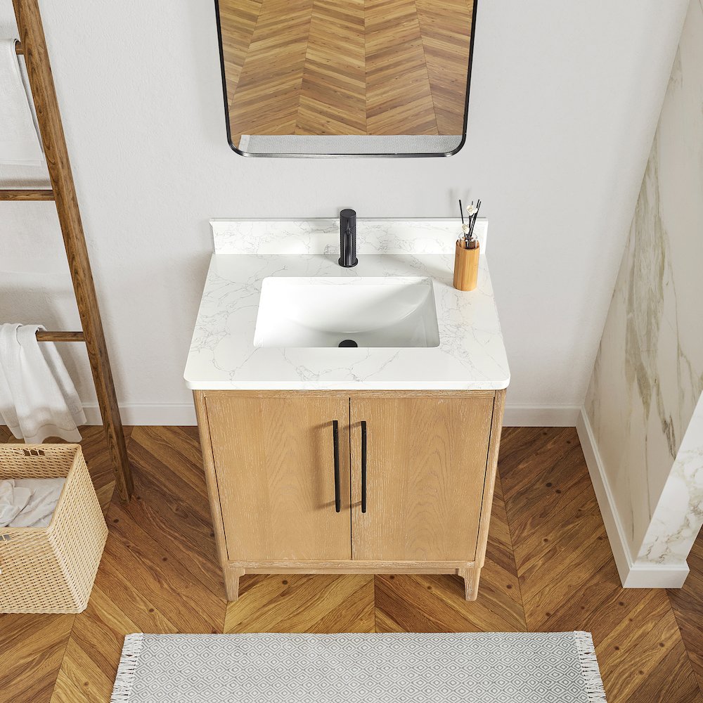 Gara 30" Free-standing Single Bath Vanity in Washed Ash Grey. Picture 6
