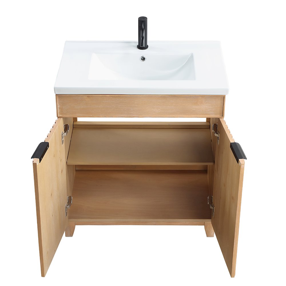 Palos 30" Free-standing Single Bath Vanity in Fir Wood Brown. Picture 10