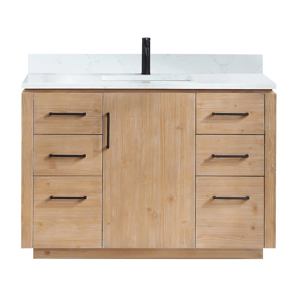 San 48" Free-standing Single Bath Vanity in Fir Wood Brown. Picture 1