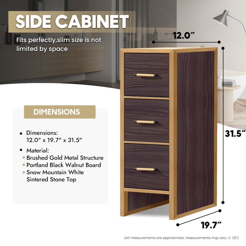 Toledo 12in. Dark Walnut Storage Cabinet. Picture 7