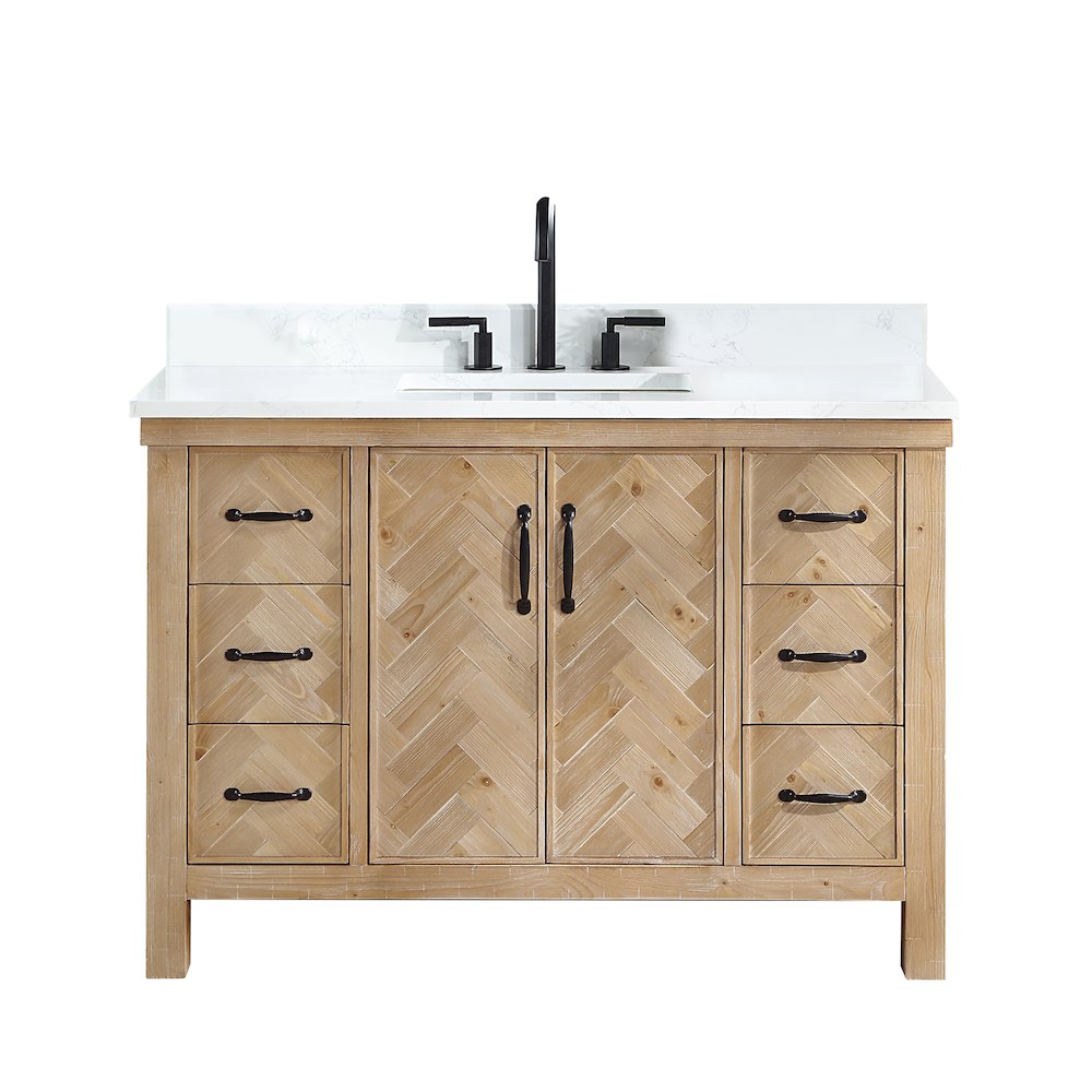 Javier 48" Free-standing Single Bath Vanity in Spruce Antique Brown. Picture 1