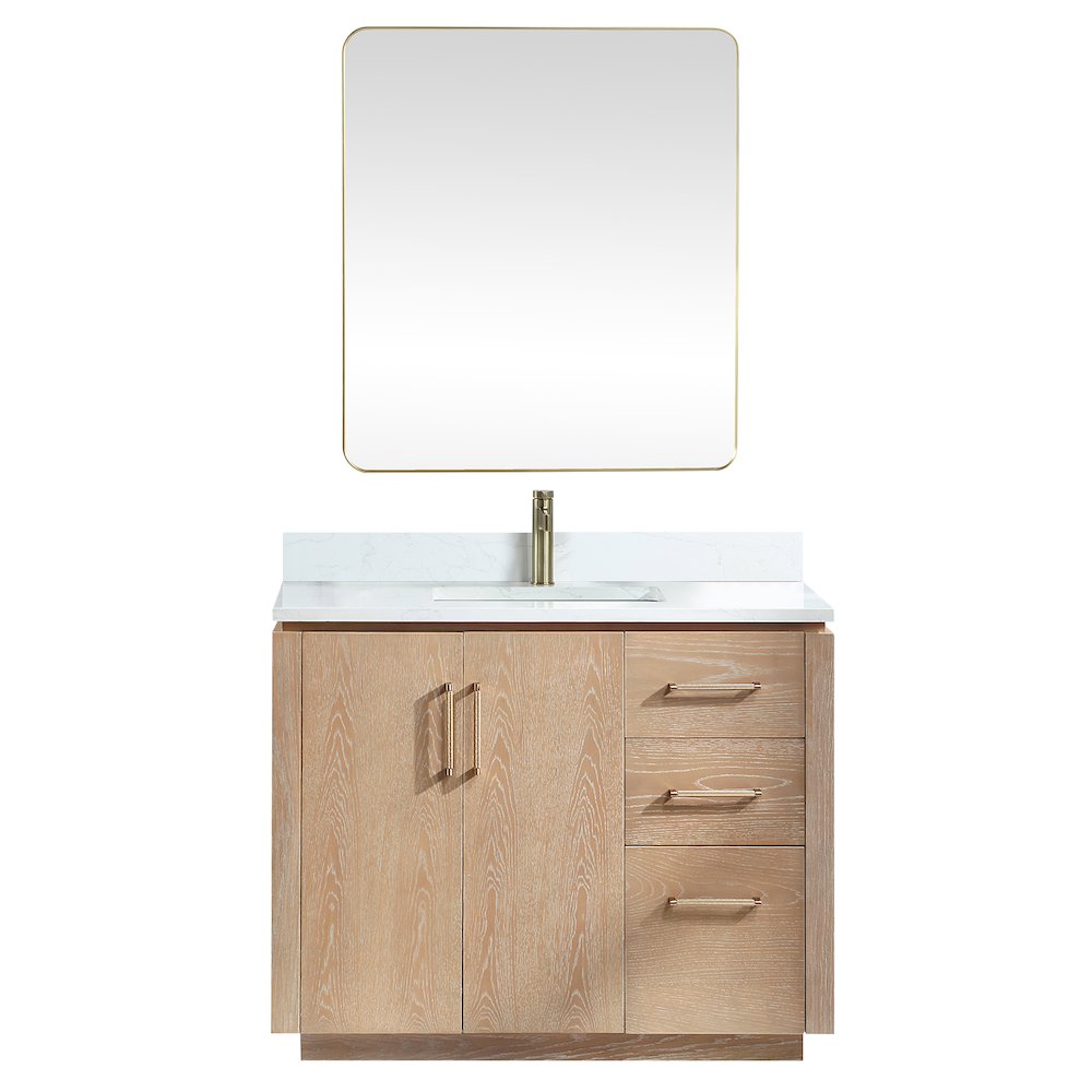 San 42" Free-standing Single Bath Vanity in Washed Ash Grey. Picture 1