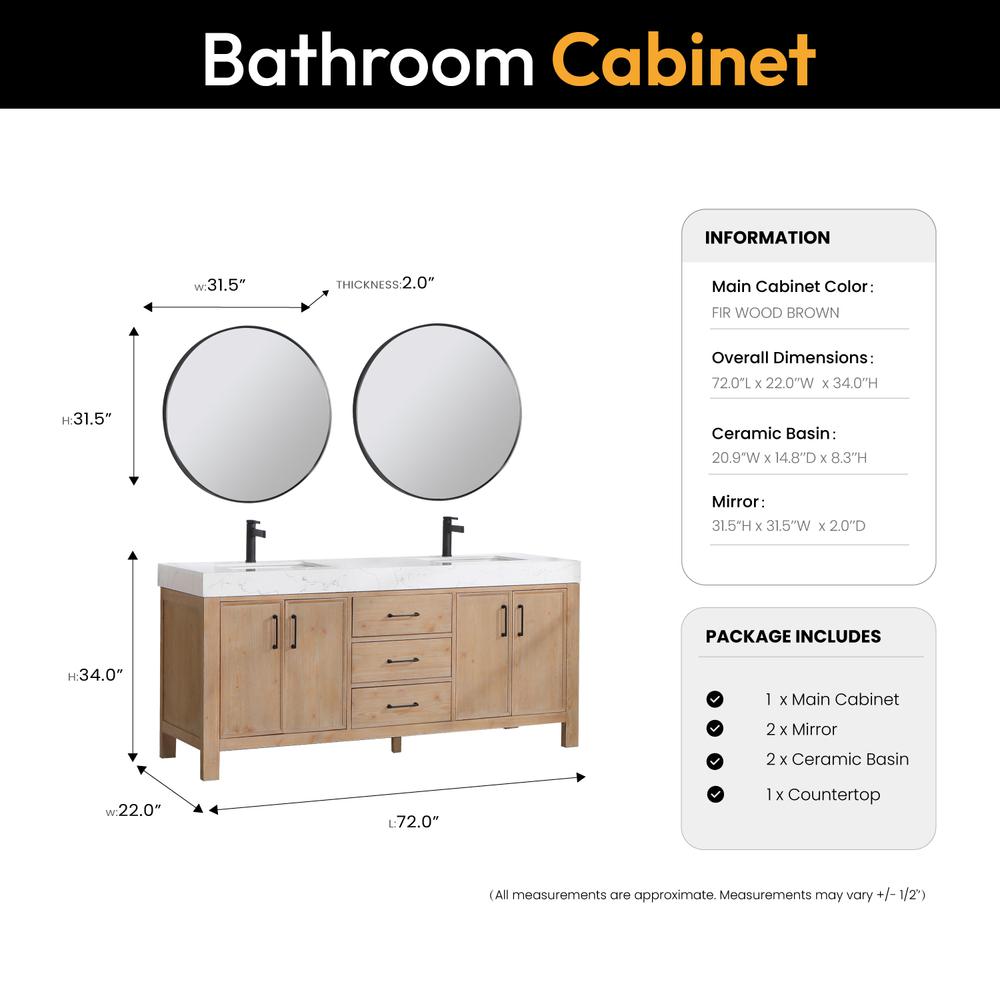 Free-standing Double Bathroom Vanity with Composite top and Mirror. Picture 16
