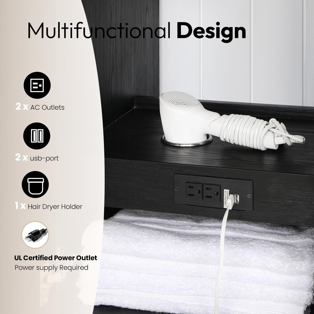 Free-standing Single Bathroom Vanity with Composite top in Lightning White. Picture 12