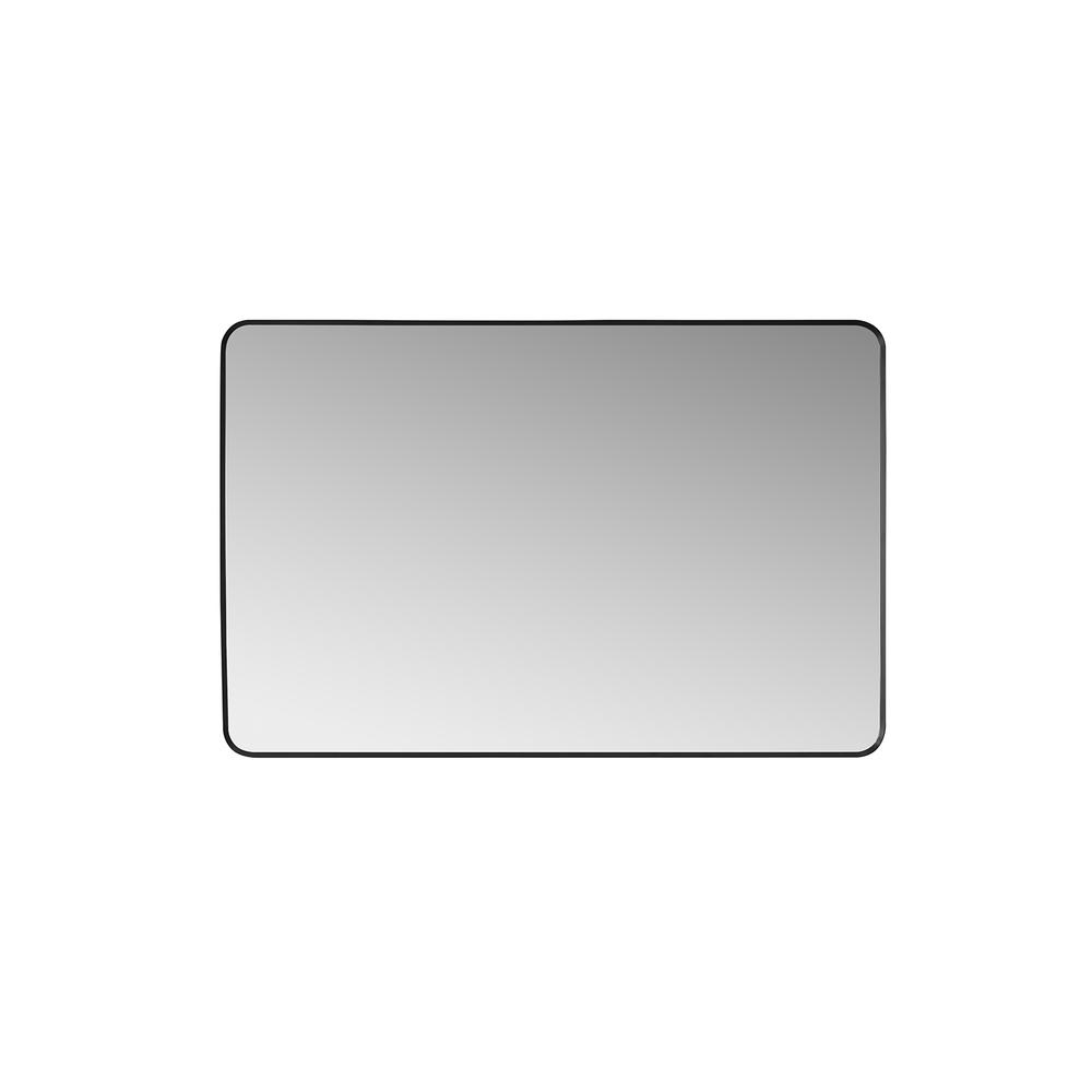 Mutriku 48 in. W x 32 in. H Rectangle Metal Wall Mirror in Brushed Black. Picture 1