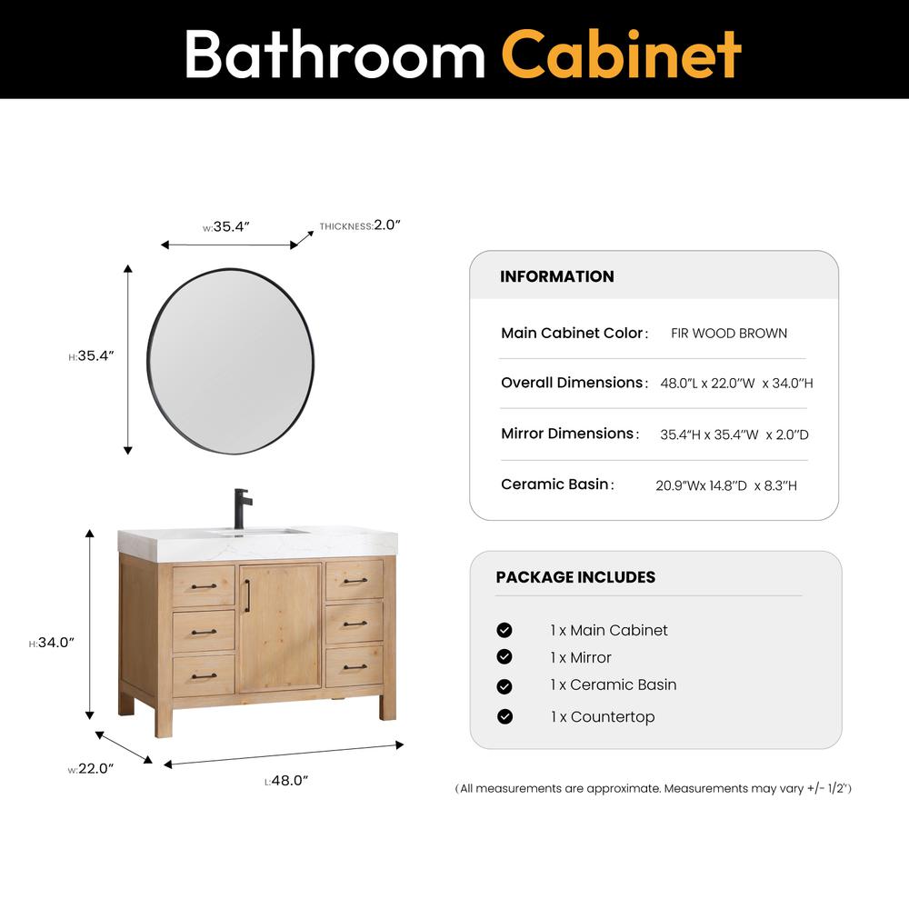 Free-standing Single Bathroom Vanity with Composite top and Mirror. Picture 15