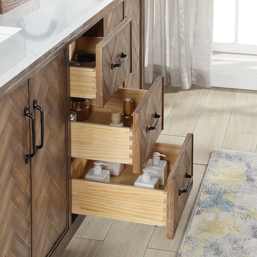 Javier 72" Free-standing Double Bath Vanity in Spruce Antique Gray. Picture 11
