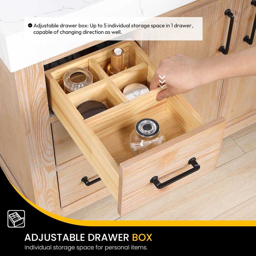 Free-standing Double Bathroom Vanity with Composite top and Mirror. Picture 9