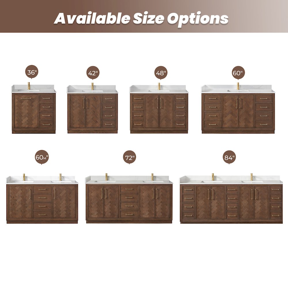 Jakarta 48" Freestanding Single Bath Vanity in Aged Dark Brown Oak. Picture 19