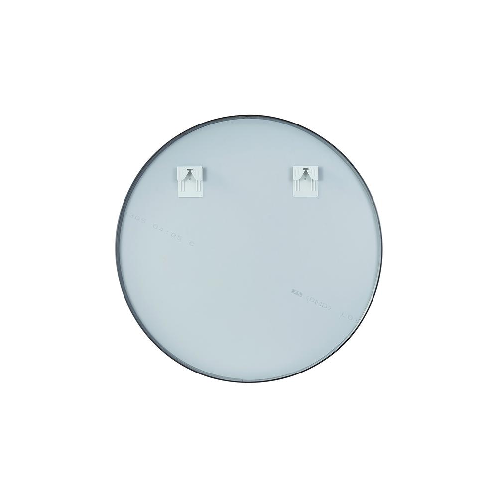 Cascante 32 in. W x 32 in. H Round Metal Wall Mirror in Brushed Black. Picture 2