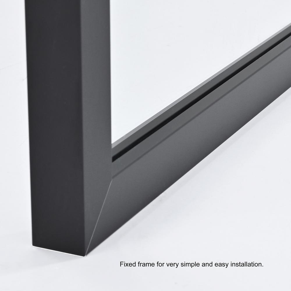 Arcos 34" W x 74" H Framed Fixed Glass Panel in Matte Black. Picture 7
