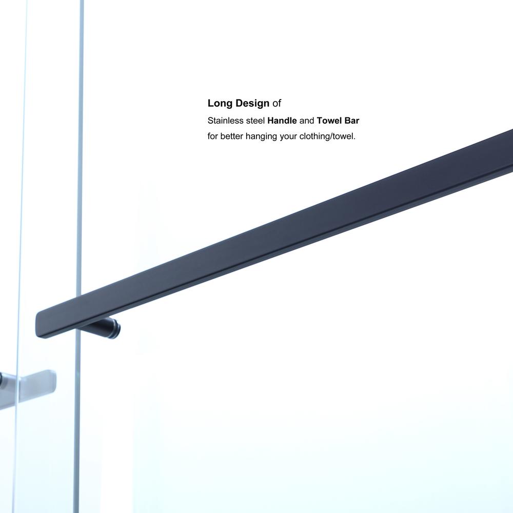 Brescia 60" W x 58" H Double Sliding Framed Tub Door in Matte Black. Picture 8