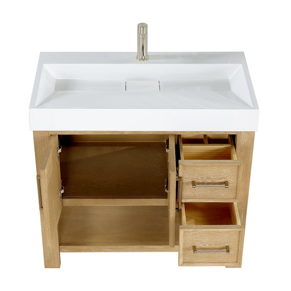 Vera 36" Free-standing Single Bath Vanity in Washed Ash Grey. Picture 16