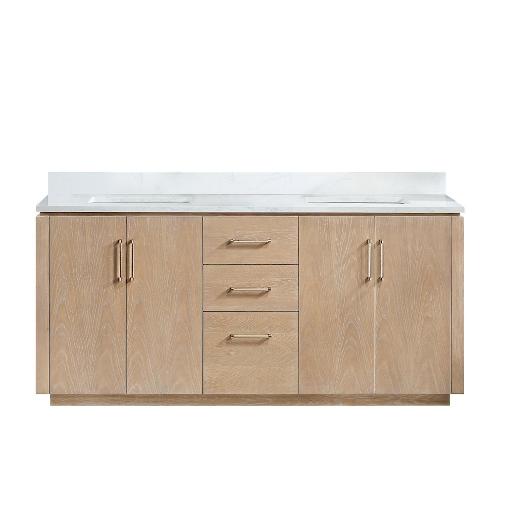 San 72" Free-standing Double Bath Vanity in Washed Ash Grey. Picture 2